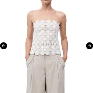 St. Agni Doily Crochet Strapless Top in White NWT  Medium